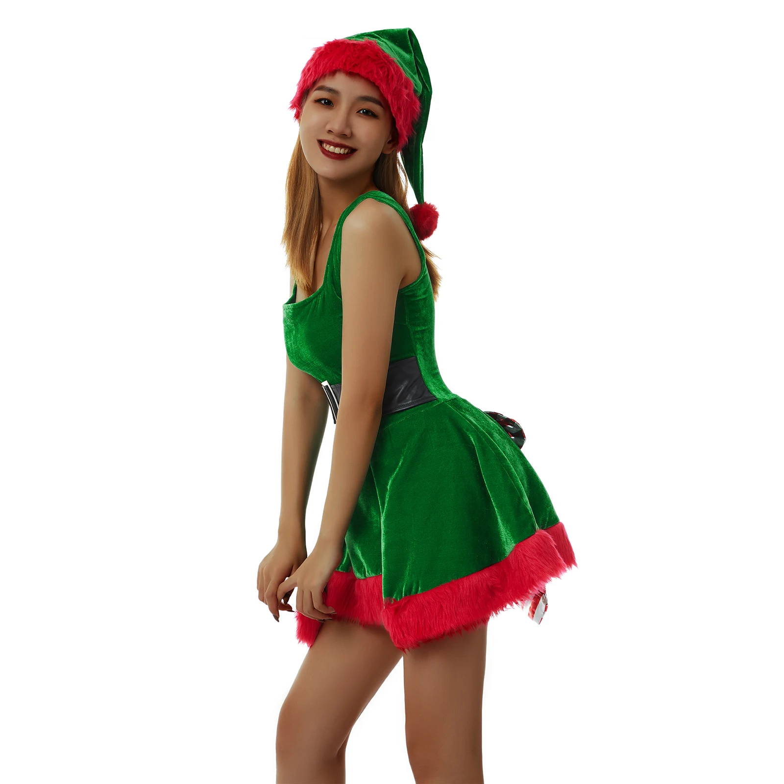 2026 New Years Women Christmas Dress with Hat Plush Ball Hem Decoration Xmas Adjustable Strap Celebratory Festival Clothing
2026 New Years Women Christmas Dress with Hat Plush Ball Hem Decoration Xmas Adjustable Strap Celebratory Festival Clothing