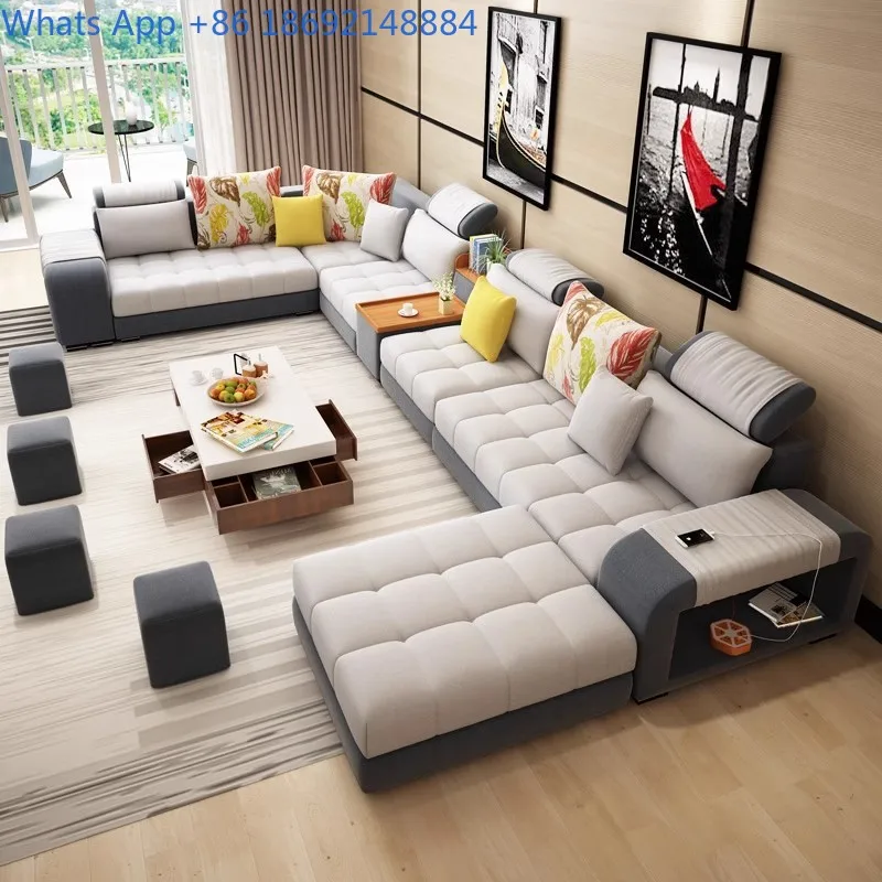 Fabric Sofa Living Room U-Shaped Corner Detachable Washable Latex Sofa Modern Simple Straight Row Soft Sofa
Fabric Sofa Living Room U-Shaped Corner Detachable Washable Latex Sofa Modern Simple Straight Row Soft Sofa