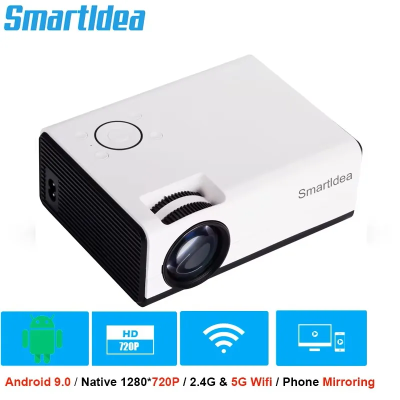 SmartIdea T01A HD Mini Projector Native 1280x720P LED Android 9.0 5G WiFi Video Beamer Home Cinema Smart 3D Movie Game Proyector
SmartIdea T01A HD Mini Projector Native 1280x720P LED Android 9.0 5G WiFi Video Beamer Home Cinema Smart 3D Movie Game Proyector