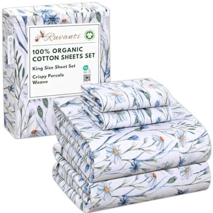 100% Organic Cotton Sheets Size Percale Weave GOTS Certified 4-Piece Set Deep Pocket 15" Crisp and Breathable Soft Durable Bedd
100% Organic Cotton Sheets Size Percale Weave GOTS Certified 4-Piece Set Deep Pocket 15" Crisp and Breathable Soft Durable Bedd