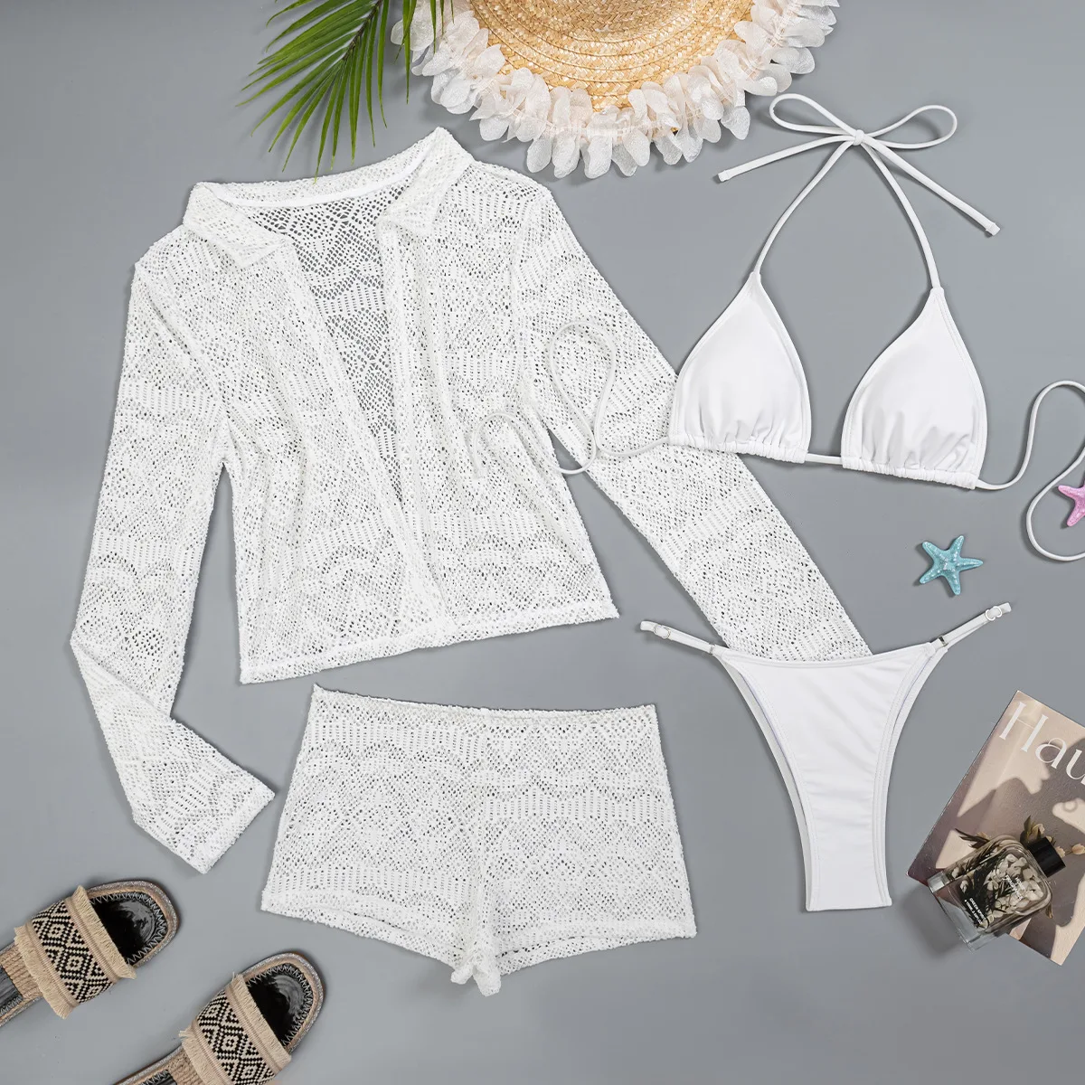 Women white black micro mini string bikini sets 4 pieces with hollow out cardigan tops and shorts swimsuit bathing suits biquini
Women white black micro mini string bikini sets 4 pieces with hollow out cardigan tops and shorts swimsuit bathing suits biquini