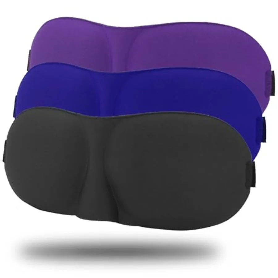 Sleep Mask Pack of 3, 100% Block Out Light, 3D Eye Masks for Sleeping, Night Blindfold for Men Women, Back and Side Sleeper, Ul
Sleep Mask Pack of 3, 100% Block Out Light, 3D Eye Masks for Sleeping, Night Blindfold for Men Women, Back and Side Sleeper, Ul
