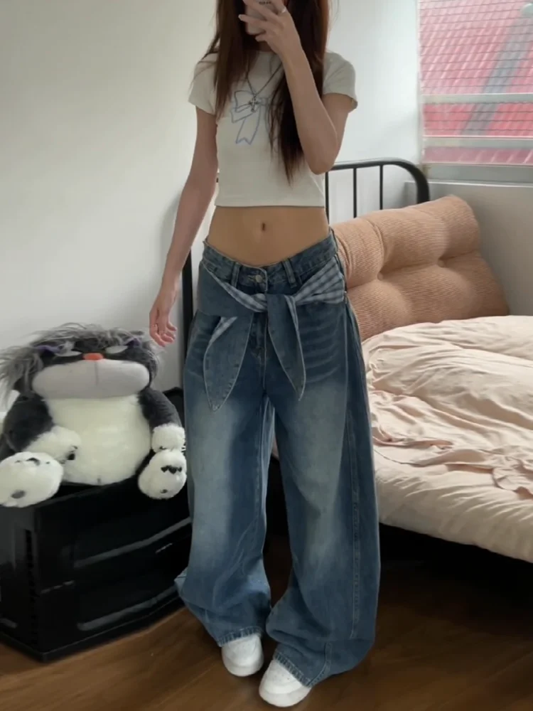 Cool Girl American Style Rabbit Ear Splicing Jeans Women Loose Wide Leg Knife Design Casual High Waist Denim Pants Autumn
Cool Girl American Style Rabbit Ear Splicing Jeans Women Loose Wide Leg Knife Design Casual High Waist Denim Pants Autumn