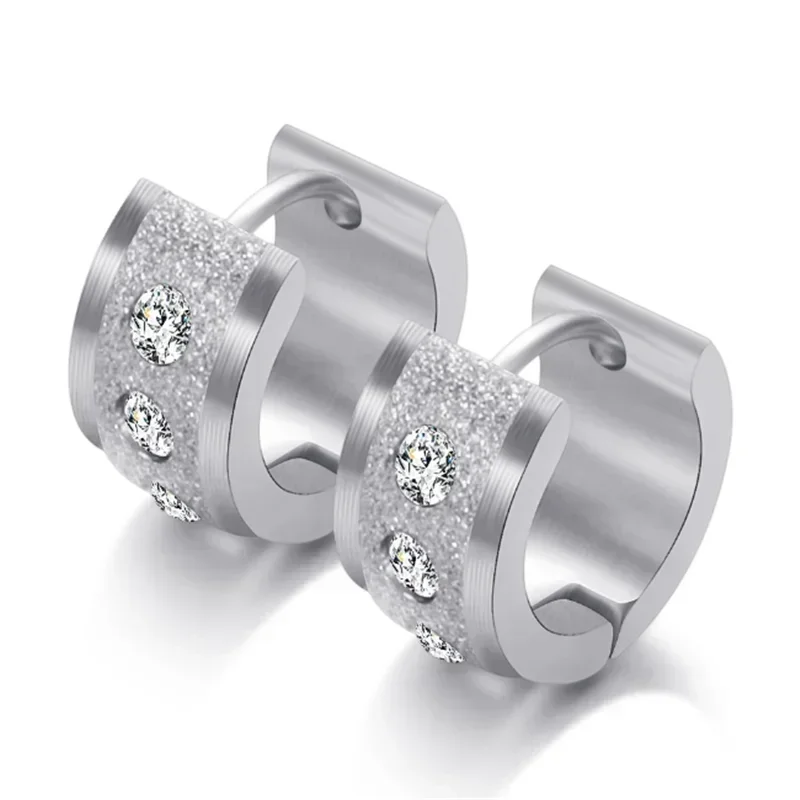 New Europe Stainless steel frosted zircon earrings female Crystal from Austrian 2 Colors Simple temperament Fit Women
New Europe Stainless steel frosted zircon earrings female Crystal from Austrian 2 Colors Simple temperament Fit Women