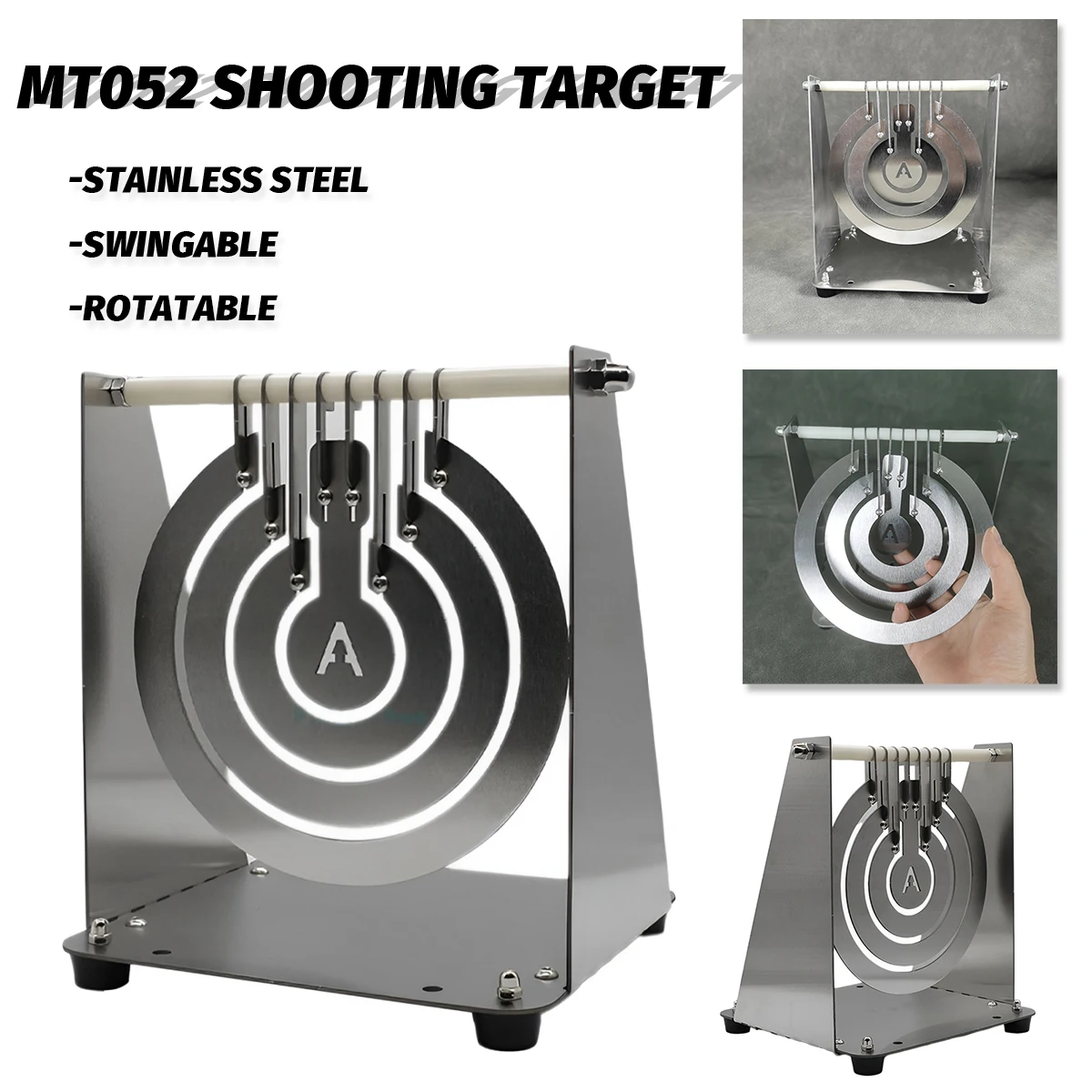 MT052 Metal Target Stainless Steel Star Ring Swing Multi Ring Target for Indoor Outdoor BB Airsoft Soft Bullet Shooting Practice
MT052 Metal Target Stainless Steel Star Ring Swing Multi Ring Target for Indoor Outdoor BB Airsoft Soft Bullet Shooting Practice