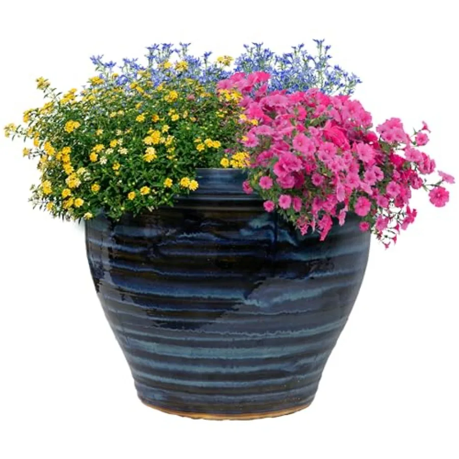 Sunnydaze Large Ceramic Plant Pot - Round Outdoor Glazed Ceramic Planter Pot with Drainage - Studio - Galaxy Blue - 18.5
Sunnydaze Large Ceramic Plant Pot - Round Outdoor Glazed Ceramic Planter Pot with Drainage - Studio - Galaxy Blue - 18.5