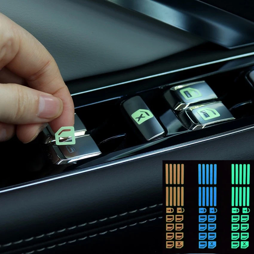 2Pcs Car Window Lifte Night Switch Interior Stickers Car Window Button Luminous Sticker Door Fluorescent Decals Auto Accessories
2Pcs Car Window Lifte Night Switch Interior Stickers Car Window Button Luminous Sticker Door Fluorescent Decals Auto Accessories