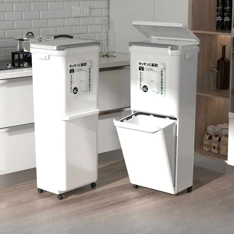 Kitchen Trash Bin Large Capacity Dual Opening Push Button Lid Sliding Drawer Hands Free Garbage Can Trash Can Kitchen Household
Kitchen Trash Bin Large Capacity Dual Opening Push Button Lid Sliding Drawer Hands Free Garbage Can Trash Can Kitchen Household
