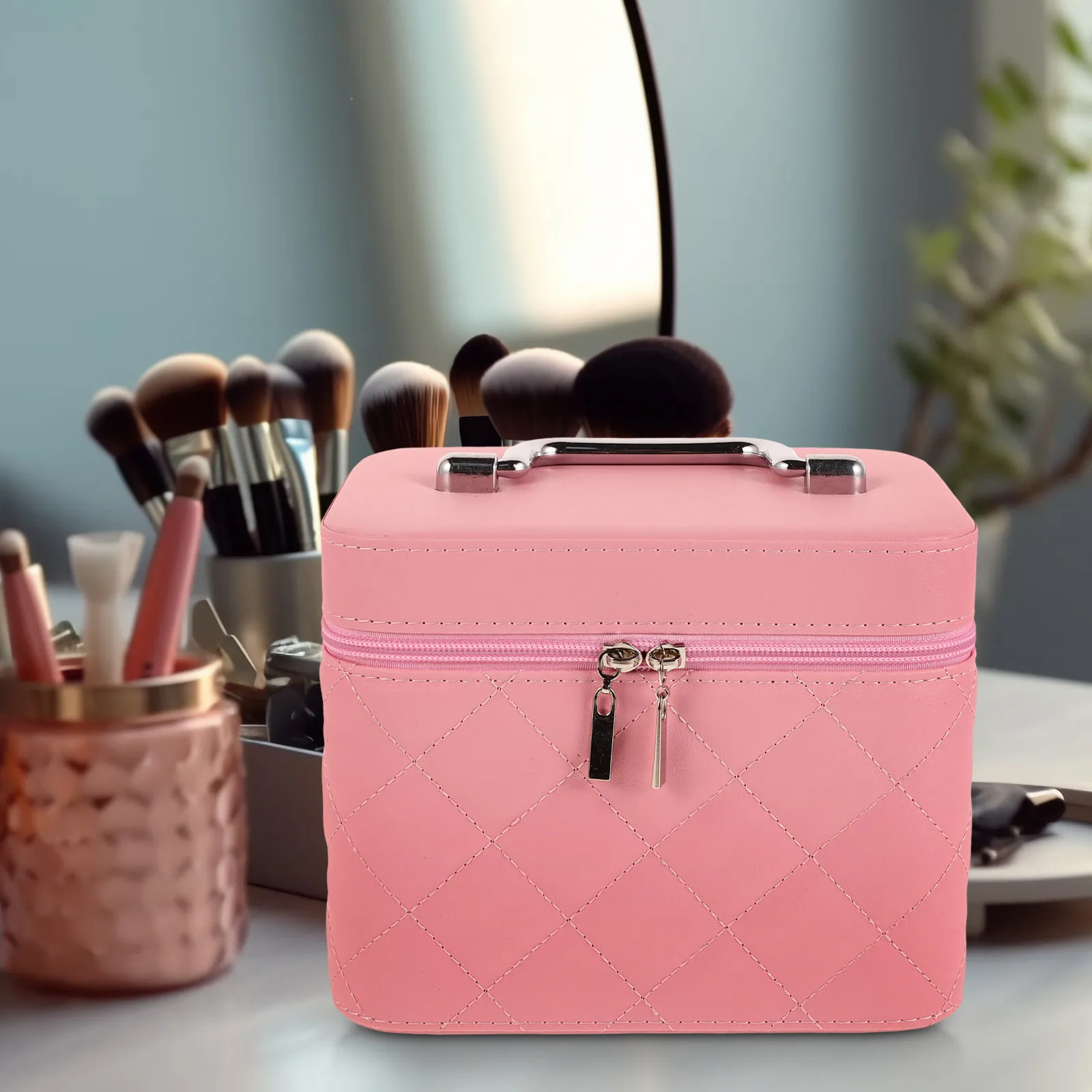 Multi Functional Makeup Organizer Bag Fashionable Spacious Interior for Traveling Daily Vanity Use
Multi Functional Makeup Organizer Bag Fashionable Spacious Interior for Traveling Daily Vanity Use