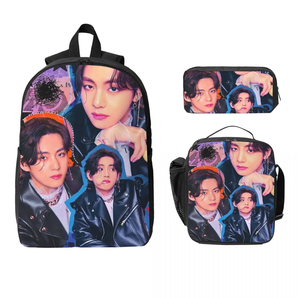 New Kim Taehyung Backpack Student Boys Girls BookBag School Bag Laptop Shoulder Bags 3ps Insulated Lunch Bag Pencil Case
New Kim Taehyung Backpack Student Boys Girls BookBag School Bag Laptop Shoulder Bags 3ps Insulated Lunch Bag Pencil Case
