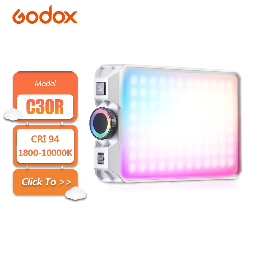 Godox Litemons C30R 30W 1800K to 10000K RGBWW Full-color Pocket LED Light for Photography Vlogging Fill Light CRI 94 TLCI 96
Godox Litemons C30R 30W 1800K to 10000K RGBWW Full-color Pocket LED Light for Photography Vlogging Fill Light CRI 94 TLCI 96