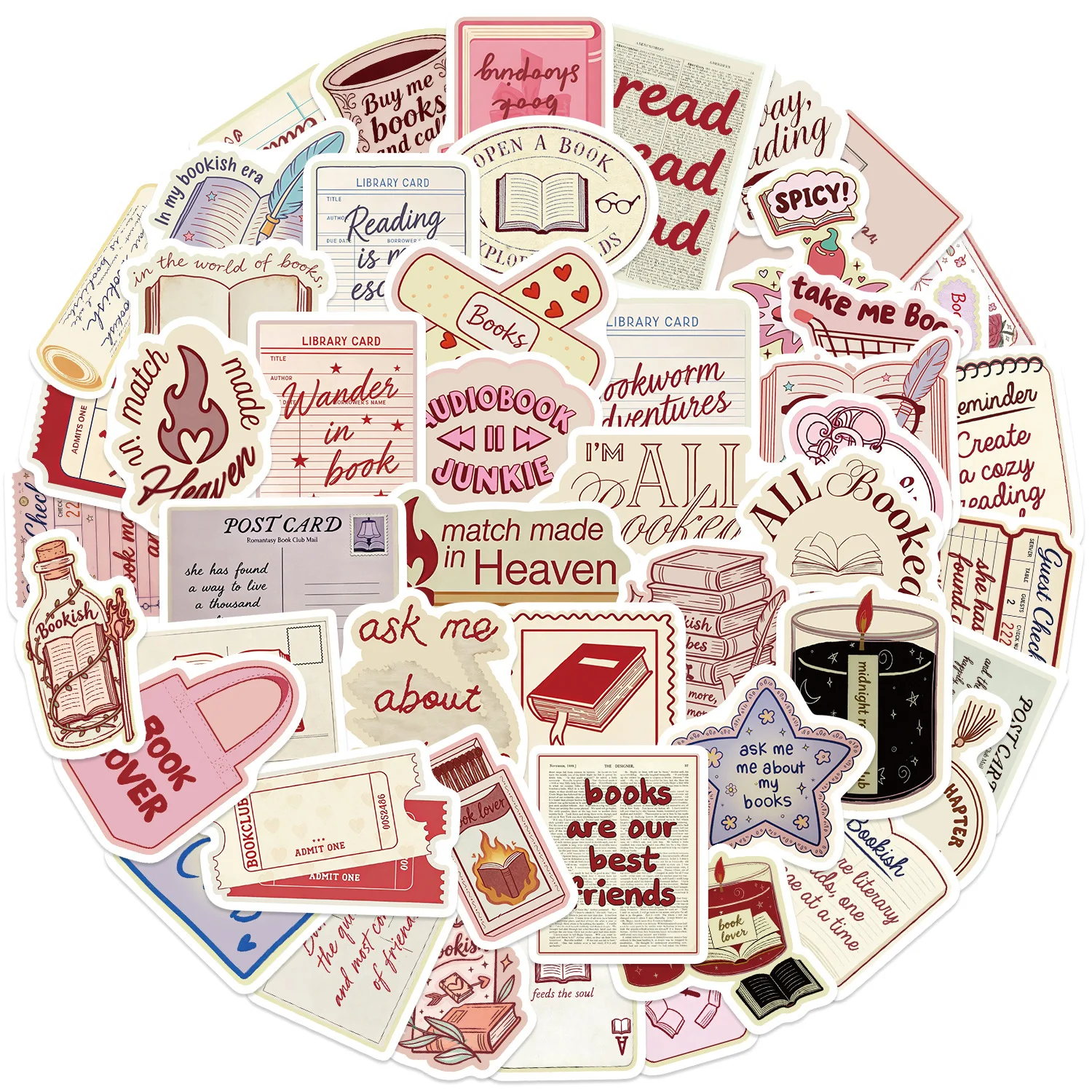 50PCS Cartoon Bookish Reading Book Stickers DIY Scrapbooking Notebooks Laptop Phone Waterproof Retro Decoration Decals Toys Gift
50PCS Cartoon Bookish Reading Book Stickers DIY Scrapbooking Notebooks Laptop Phone Waterproof Retro Decoration Decals Toys Gift