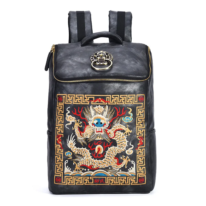 Embroidered Chinese Style Trendy Brand Backpack Male Student Women's Schoolbag Fashion Trend Casual Backpack
Embroidered Chinese Style Trendy Brand Backpack Male Student Women's Schoolbag Fashion Trend Casual Backpack