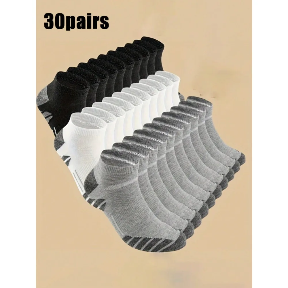 30/40 Pairs Men'S Breathable Low Cut Socks, Anti-Odor Moisture-Wicking, Comfortable Knit Polyester Socks For Daily & Outdoor Use, All Seasons, Multiple Pairs For Frequent Change, Sweat-Resistant
30/40 Pairs Men'S Breathable Low Cut Socks, Anti-Odor Moisture-Wicking, Comfortable Knit Polyester Socks For Daily & Outdoor Use, All Seasons, Multiple Pairs For Frequent Change, Sweat-Resistant
