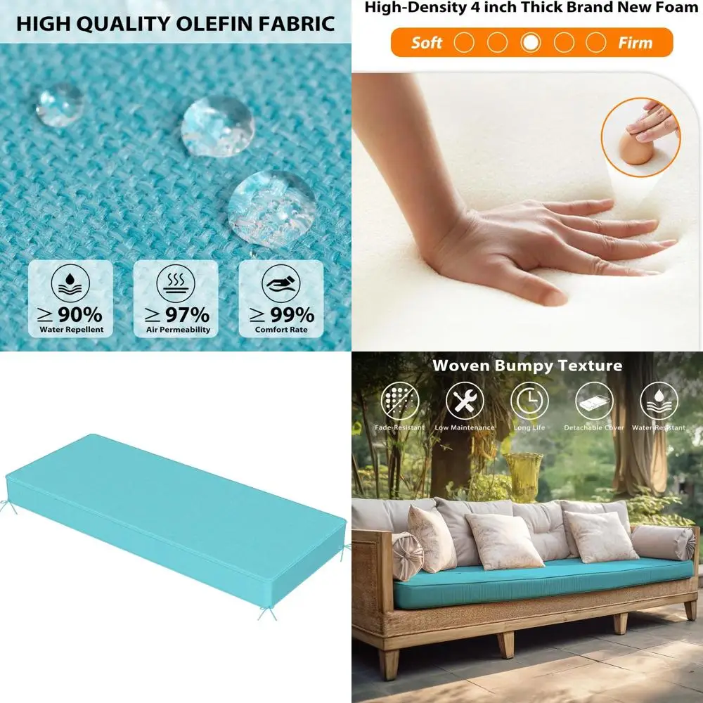 Подушка для садового дивана Teal Loveseat с ремнями, водонепроницаемая, 48x18x4 дюйма
Подушка для садового дивана Teal Loveseat с ремнями, водонепроницаемая, 48x18x4 дюйма