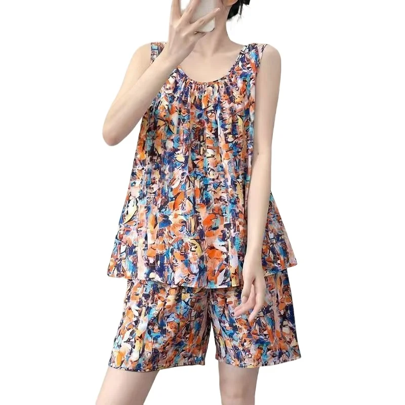 Thin Artificial Loose Vest Suspenders, Fashionable Loungewear Can Be Worn Outside Summer Sleeveless Cotton and Silk Pajamas Set
Thin Artificial Loose Vest Suspenders, Fashionable Loungewear Can Be Worn Outside Summer Sleeveless Cotton and Silk Pajamas Set