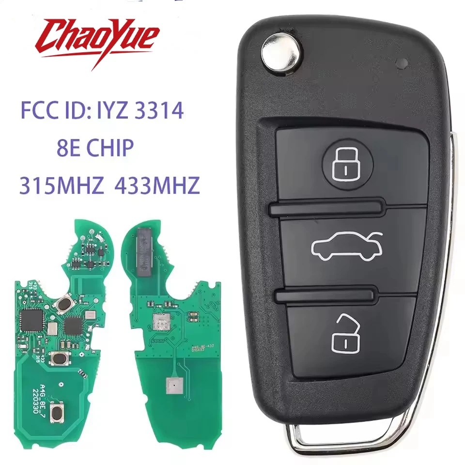 ChaoYue Remote Car Key 315MHZ 434MHZ FSK 8E Chip For AUDI A6 S6 Q7 2004-2015 Fob FCCID: IYZ 3314 4F0837220M 4F0837220T
ChaoYue Remote Car Key 315MHZ 434MHZ FSK 8E Chip For AUDI A6 S6 Q7 2004-2015 Fob FCCID: IYZ 3314 4F0837220M 4F0837220T