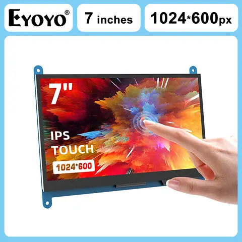 EYOYO Micro HDMI 7" 1024x600 IPS Touchscreen Monitor Banana Pi 5 Points Capacitive Touch Display For Raspberry Pi 4/3/2/1/3B+/BB