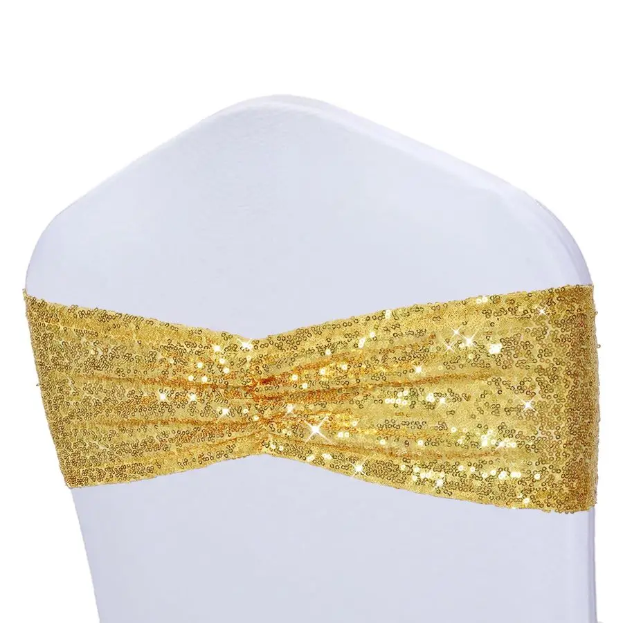 Gold Sequin Chair Sashes Folding Chair Covers Bow for Party Wedding Reception Decorations, 50 PCS
Gold Sequin Chair Sashes Folding Chair Covers Bow for Party Wedding Reception Decorations, 50 PCS