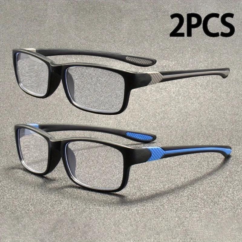 2 Pairs of Men's Elegant Anti Blue Light Reading Glasses Rectangular Full Frame Anti Glare Lenses
2 Pairs of Men's Elegant Anti Blue Light Reading Glasses Rectangular Full Frame Anti Glare Lenses