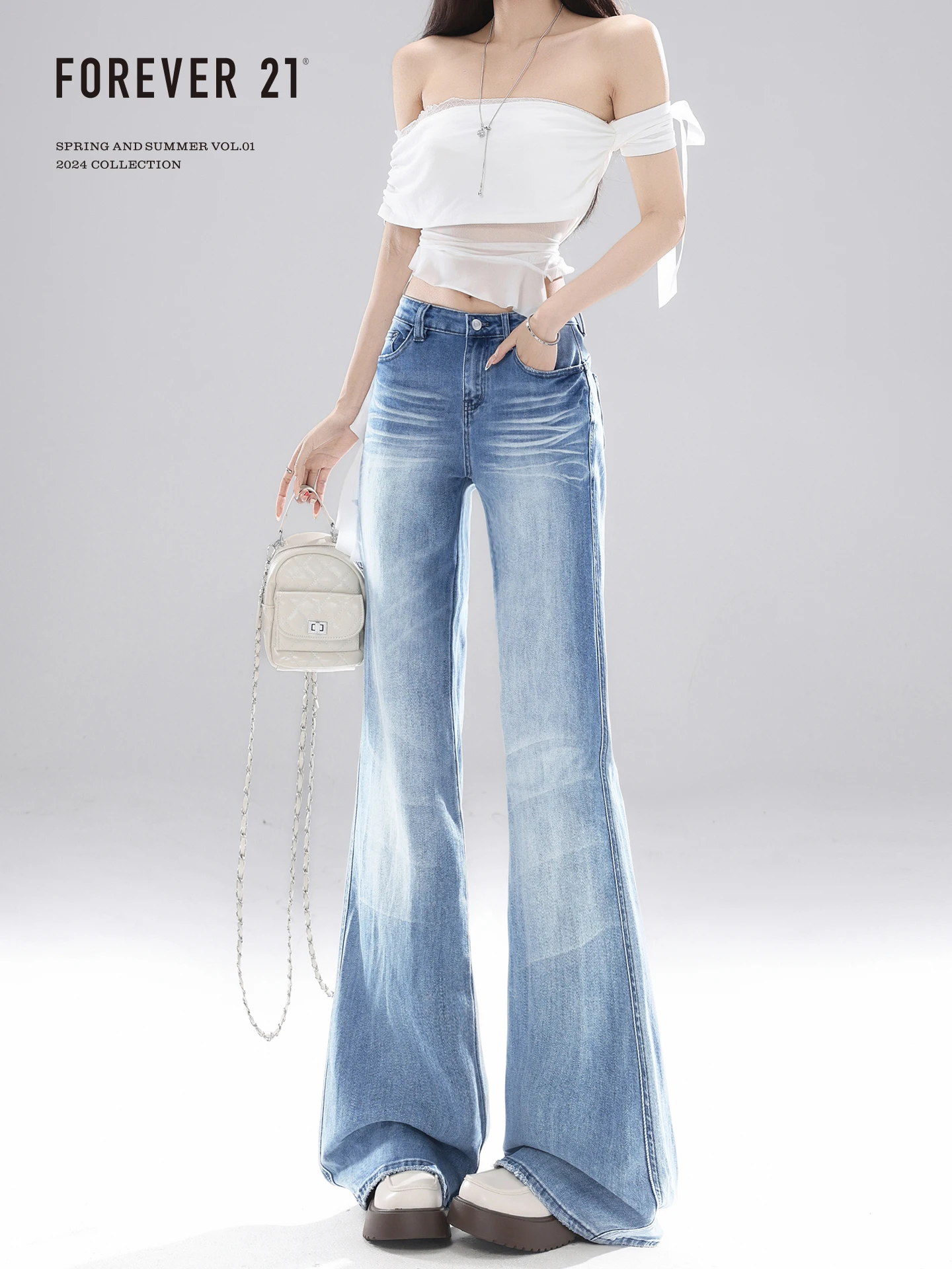 Low Waist Bell Bottom Denim Jeans Women's Design Sensation Not Tight Leg Drapey Slimming Hoof Pants Summer Blue
Low Waist Bell Bottom Denim Jeans Women's Design Sensation Not Tight Leg Drapey Slimming Hoof Pants Summer Blue