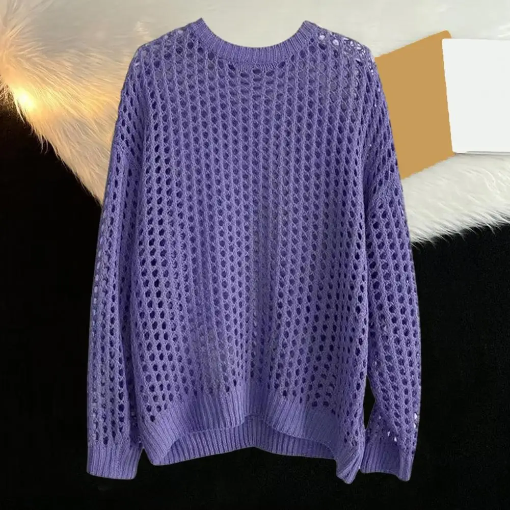 Breathable Men Top Men's Fishnet Hollow Out Knitted Sweater Hip Hop Streetwear Pullover Top for Spring Fall Loose Fit Round Neck
Breathable Men Top Men's Fishnet Hollow Out Knitted Sweater Hip Hop Streetwear Pullover Top for Spring Fall Loose Fit Round Neck
