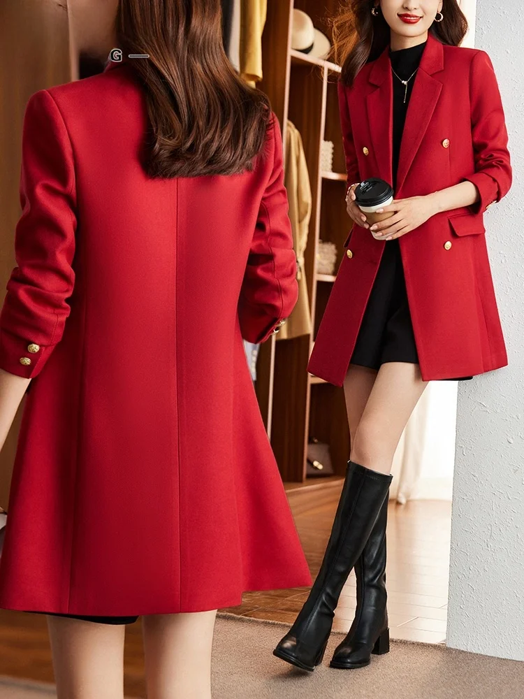 Red Women's Suit Jacket Medium Length Spring Autumn New Style Commute Style Slim Fit Polyester Fabric Double Breasted Long Sl...
Red Women's Suit Jacket Medium Length Spring Autumn New Style Commute Style Slim Fit Polyester Fabric Double Breasted Long Sl...