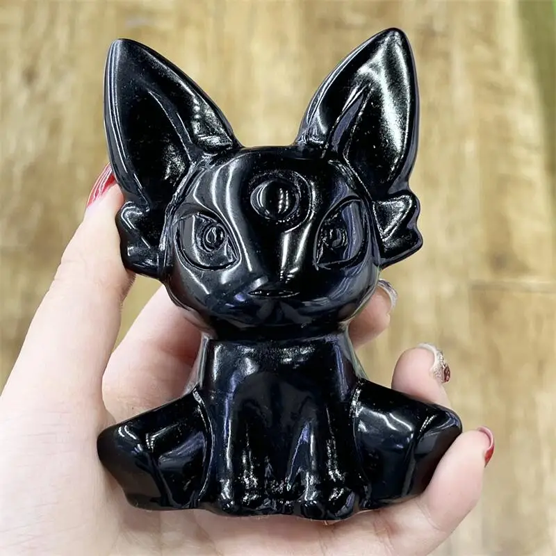 10CM Natural Black Obsidian Cartoon Carving Cute Healing Ornaments Home Decoration Christmas Present 1PCS
10CM Natural Black Obsidian Cartoon Carving Cute Healing Ornaments Home Decoration Christmas Present 1PCS