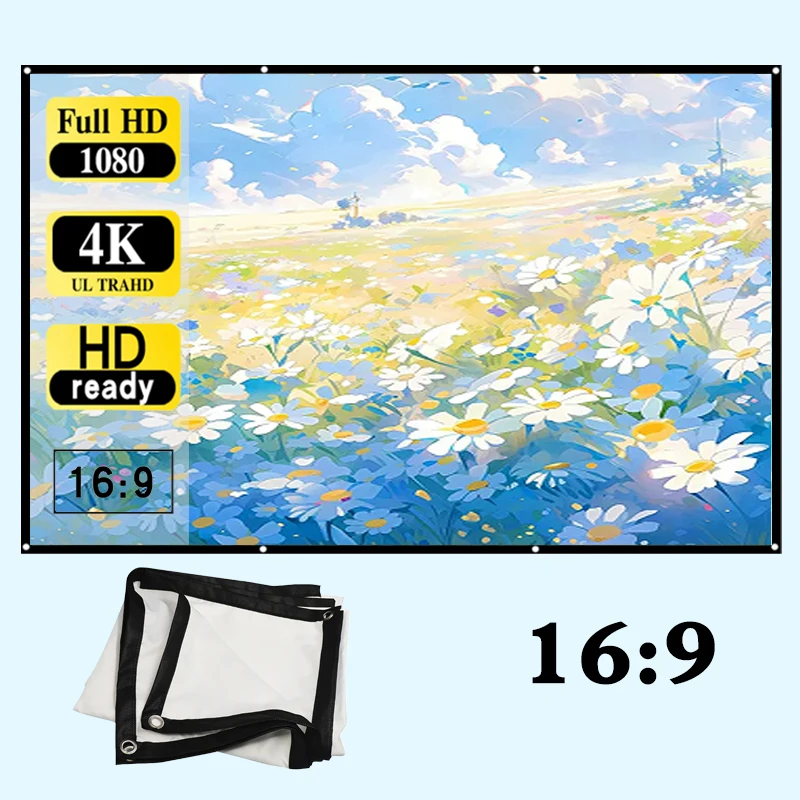 High density screen projector, wall mounted, foldable screen, simple 60-150 inch folding, portable outdoor cinema,
High density screen projector, wall mounted, foldable screen, simple 60-150 inch folding, portable outdoor cinema,
