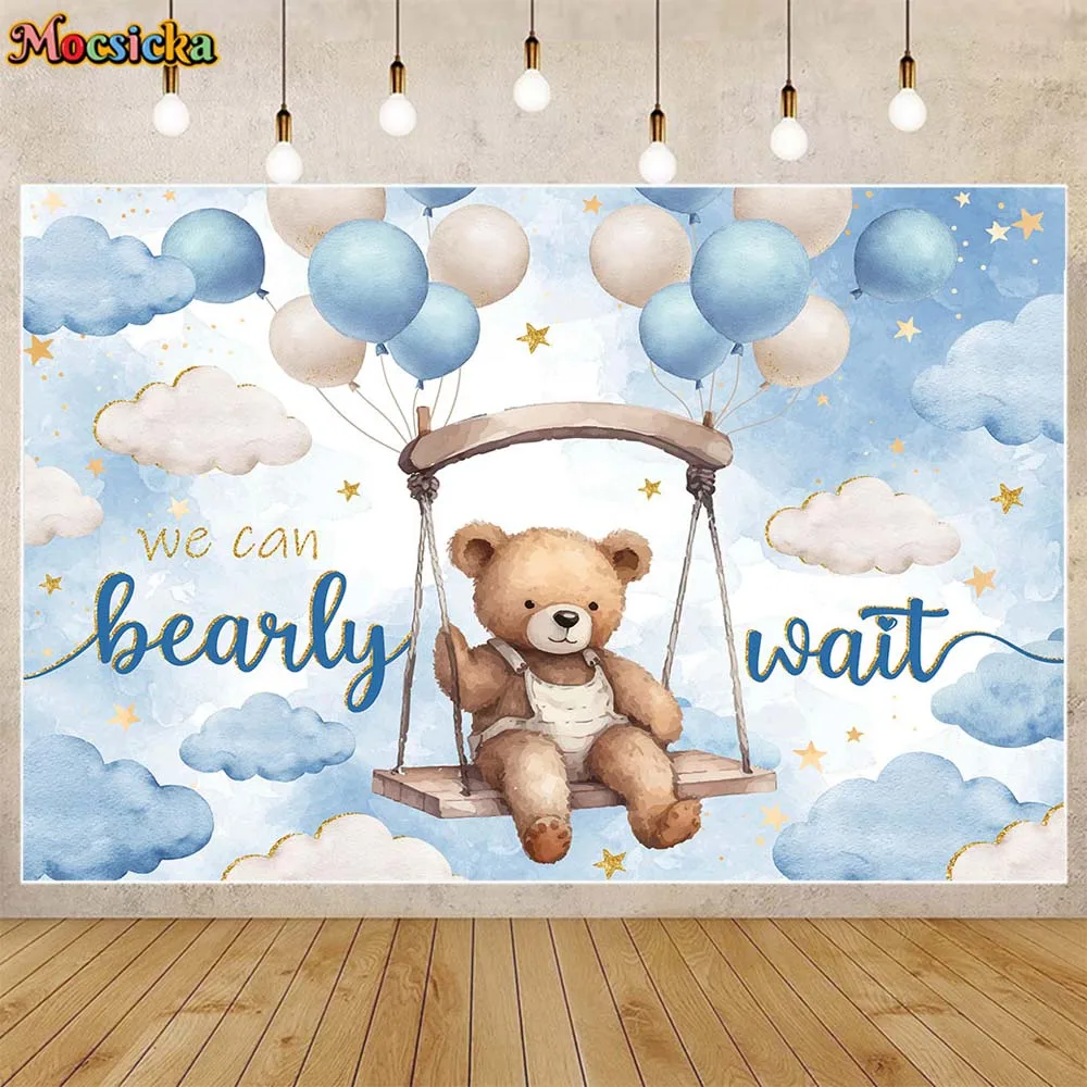 Mocsicka We Can Bearly Wait Baby Shower Backdrop Bear Blue Balloon Clouds Boys Welcome Party Decor Photo Background Banner Props
Mocsicka We Can Bearly Wait Baby Shower Backdrop Bear Blue Balloon Clouds Boys Welcome Party Decor Photo Background Banner Props