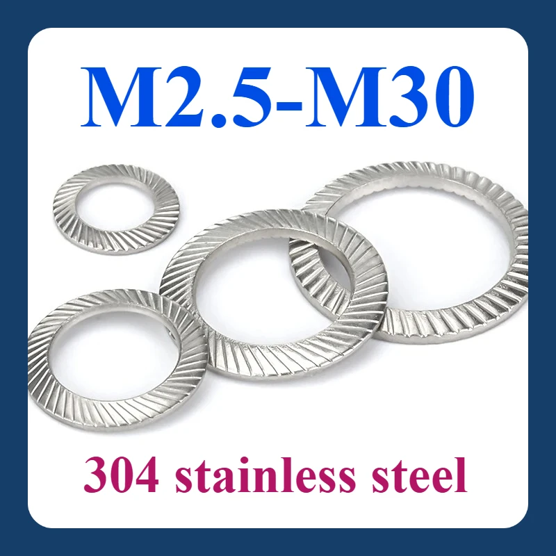 2/ 10/50/100/ 200pcs M2.5 M3 M4 M5 M6 M8 M10 M12 M14 -M30 304 Stainless Steel Locking Washer Printing Oblique Lock WasherS
2/ 10/50/100/ 200pcs M2.5 M3 M4 M5 M6 M8 M10 M12 M14 -M30 304 Stainless Steel Locking Washer Printing Oblique Lock WasherS