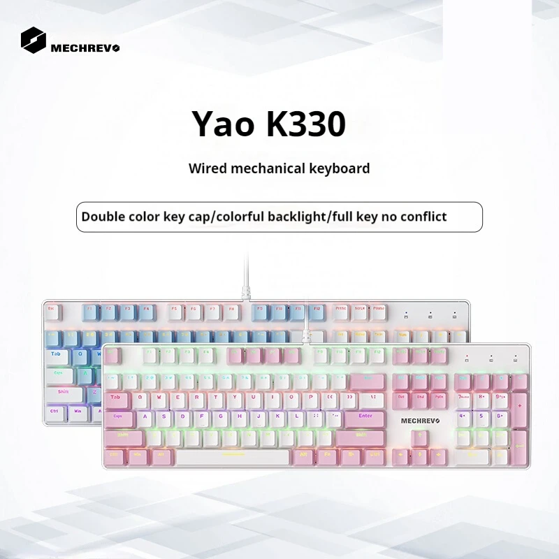 Проводная механическая клавиатура Mechrevo K330, корпус с механическим валом, полная клавиша, без удара, RGB световой эффект, эргономичный дизайн, игровой офис
Проводная механическая клавиатура Mechrevo K330, корпус с механическим валом, полная клавиша, без удара, RGB световой эффект, эргономичный дизайн, игровой офис