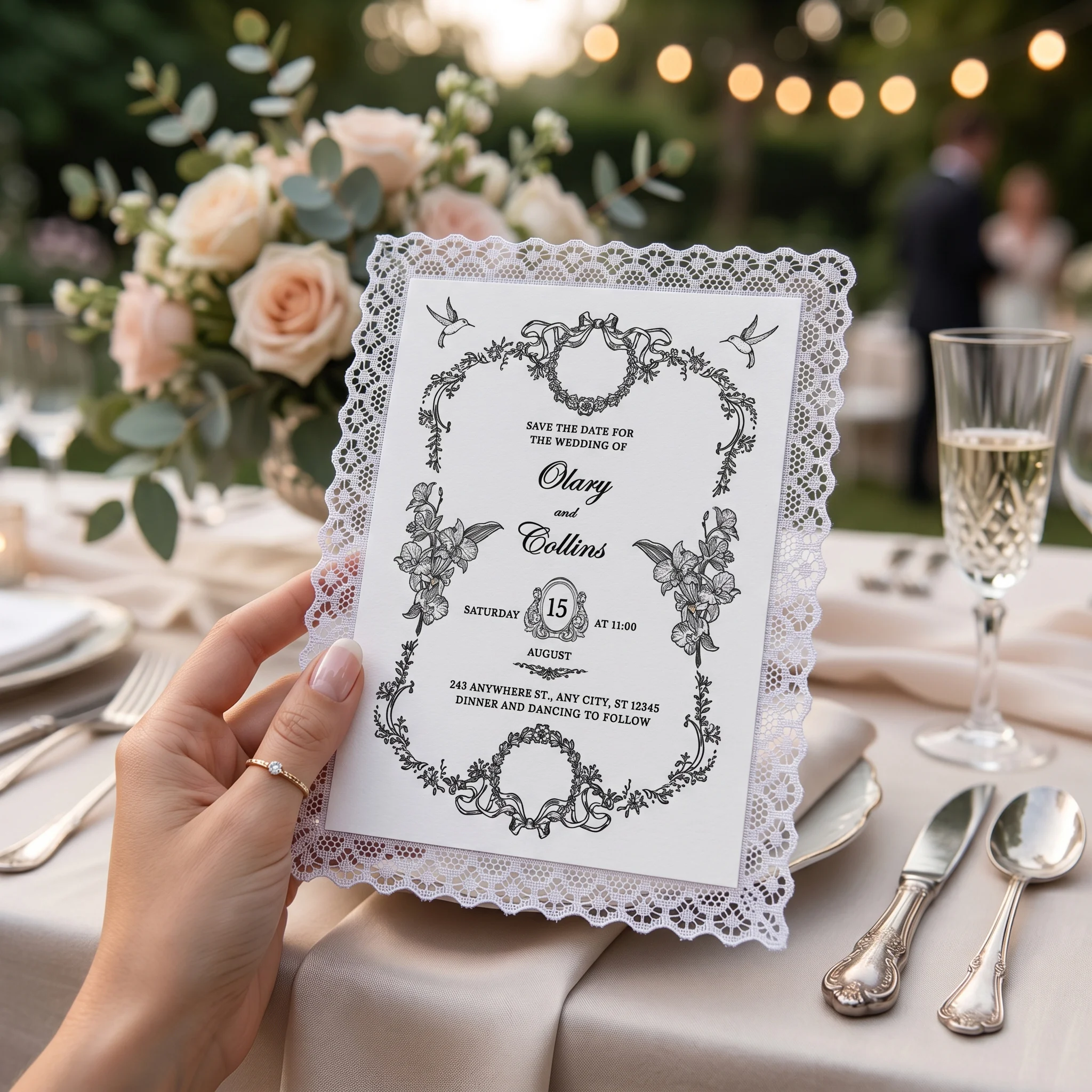 Handmade Lace Wedding Invitations, Custom Personalized Cards for Modern Wedding, Party & Dinner Occasions
Handmade Lace Wedding Invitations, Custom Personalized Cards for Modern Wedding, Party & Dinner Occasions