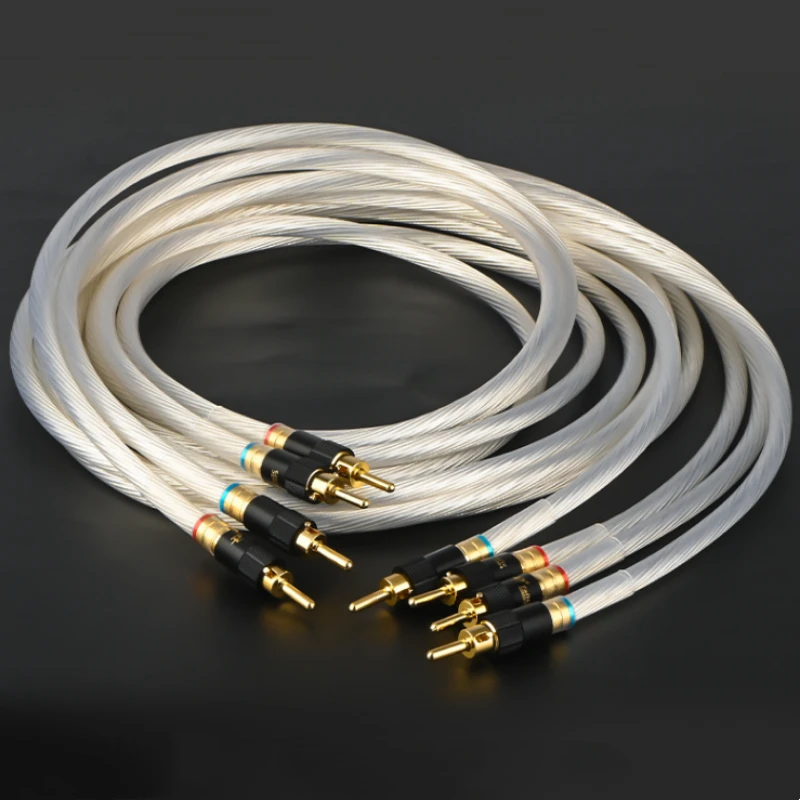 4Pcs/Set OCC Silver Plated Speaker Cable Amplifier CD Player Loudspeaker Wire Bannana Plug
4Pcs/Set OCC Silver Plated Speaker Cable Amplifier CD Player Loudspeaker Wire Bannana Plug