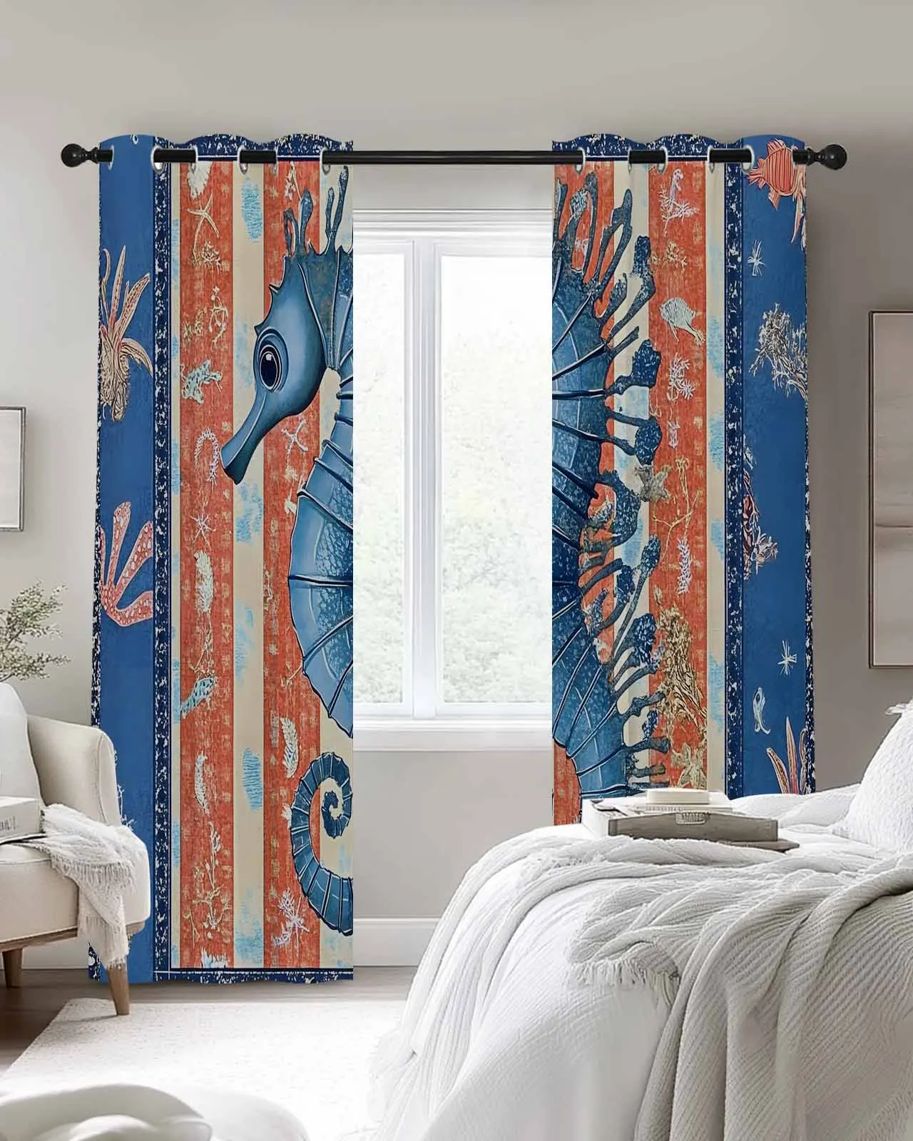Vintage Stripes Seahorse Print Curtains For Kitchen Bedroom Window Treatment Curtains for Living Room Home Decor Drapes
Vintage Stripes Seahorse Print Curtains For Kitchen Bedroom Window Treatment Curtains for Living Room Home Decor Drapes