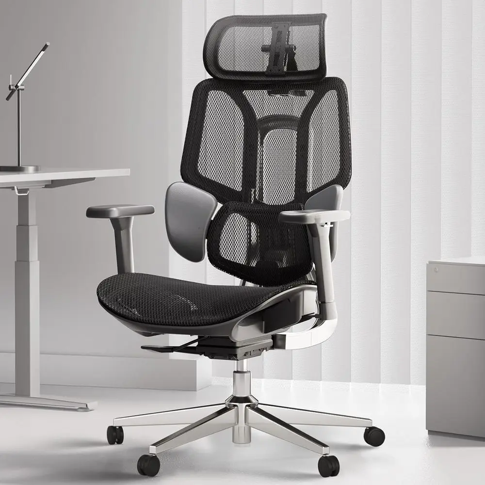 Ergonomic Big and Tall Office Chair - 3-Zone Lumbar, Adjustable Armrests, Swivel, Black (No Footrest)
Ergonomic Big and Tall Office Chair - 3-Zone Lumbar, Adjustable Armrests, Swivel, Black (No Footrest)