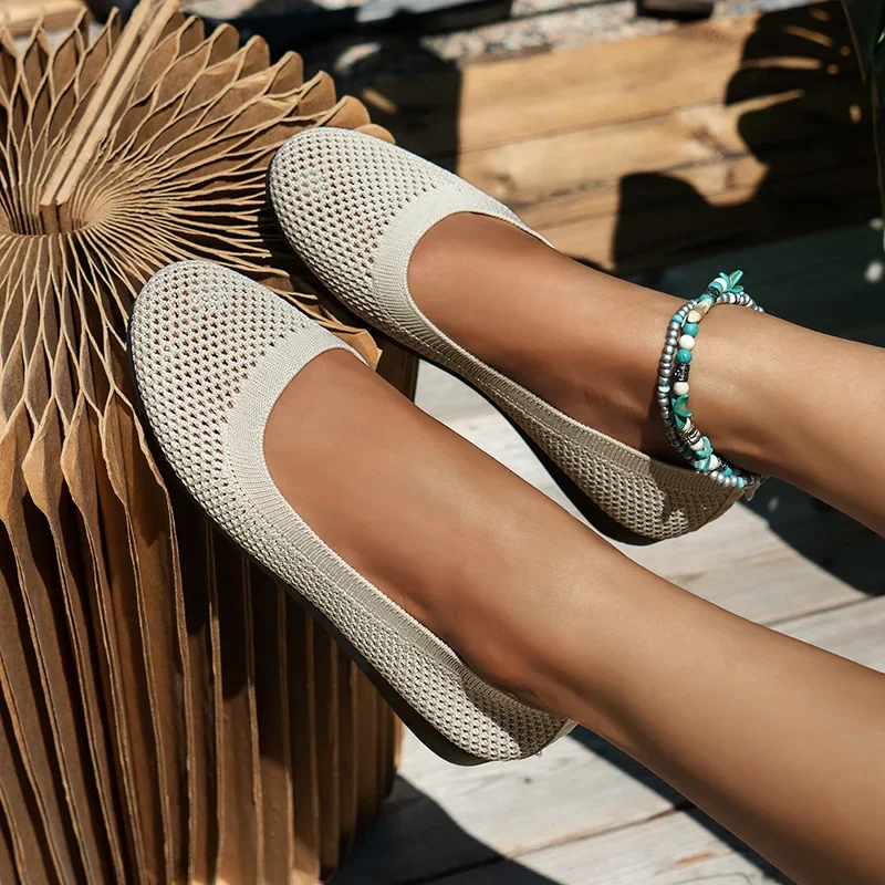 Women's Flat Shoes Large size Round Toe Solid Color Knitted Slip Shoes Casual Breathable Ballet Flats Women Flat Shoes Loafers
Women's Flat Shoes Large size Round Toe Solid Color Knitted Slip Shoes Casual Breathable Ballet Flats Women Flat Shoes Loafers