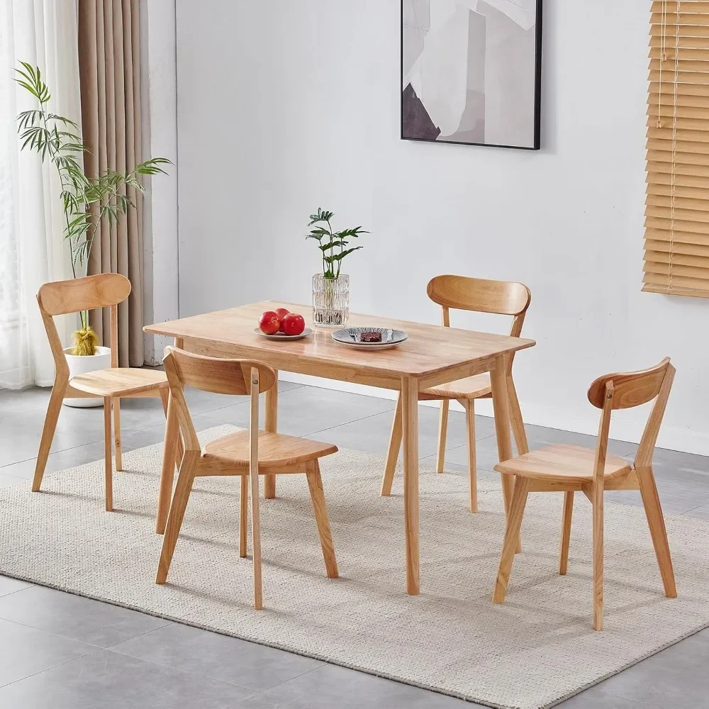 Wood Dining Table Set for 4 Modern and Mid-Century 5-Piece Dining Set Wooden Style Compact Solid Wood Table & Chair Set
Wood Dining Table Set for 4 Modern and Mid-Century 5-Piece Dining Set Wooden Style Compact Solid Wood Table & Chair Set