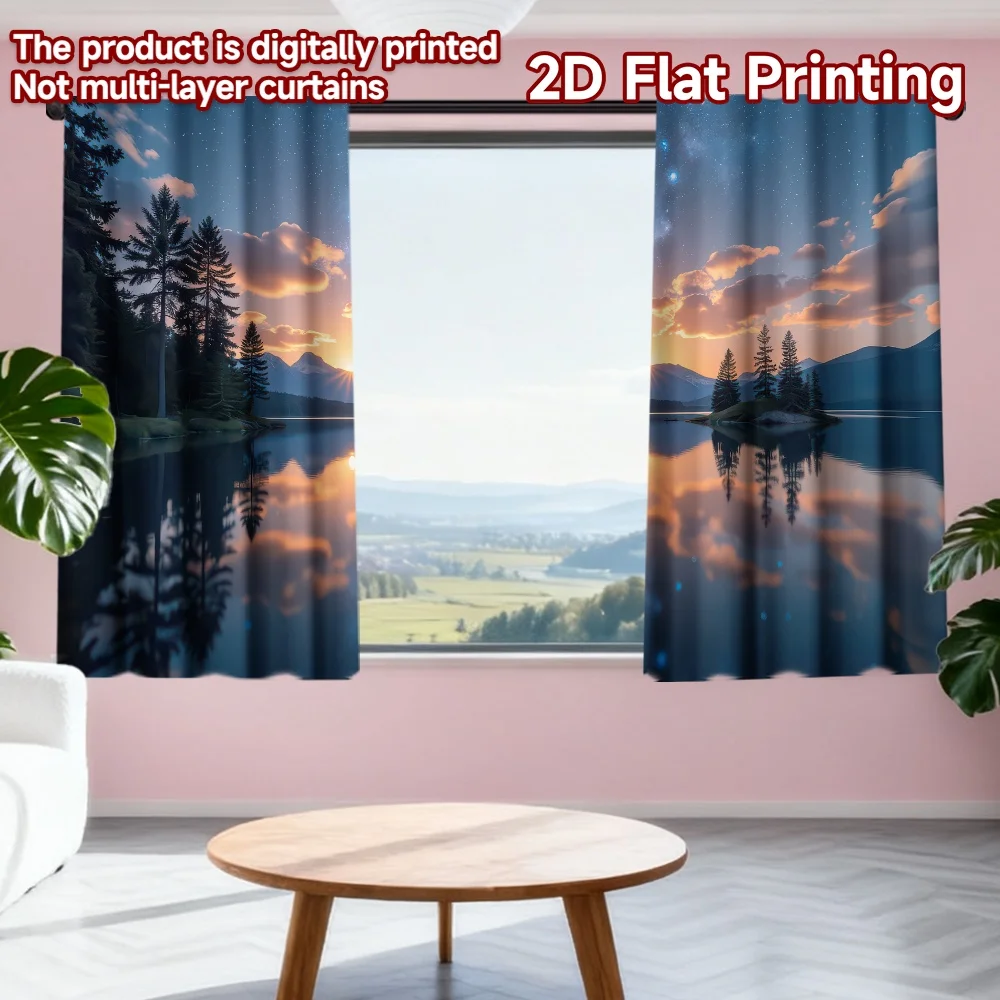2D flat printing 2pcs Curtains Lake Sunset and Stars Digital Printed Polyester Drapes All Season Party & Holiday Decor Use for
2D flat printing 2pcs Curtains Lake Sunset and Stars Digital Printed Polyester Drapes All Season Party & Holiday Decor Use for
