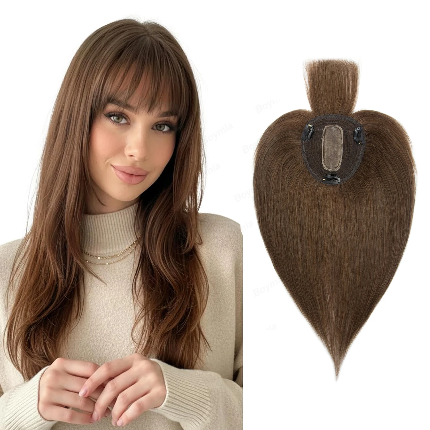 Human Hair Toppers for Women Clip In Bangs Toppers Hair Pieces With Thinning Crown 360°Cover Scalp Line Hairpieces
Human Hair Toppers for Women Clip In Bangs Toppers Hair Pieces With Thinning Crown 360°Cover Scalp Line Hairpieces