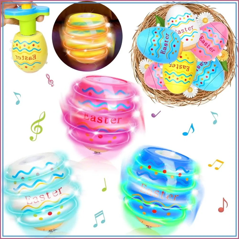 6 PCS Easter Eggs Spinning Tops with LED Lights, Glow in The Dark Party Favors, Goodie Bag Stuffers, Easter Gifts
6 PCS Easter Eggs Spinning Tops with LED Lights, Glow in The Dark Party Favors, Goodie Bag Stuffers, Easter Gifts