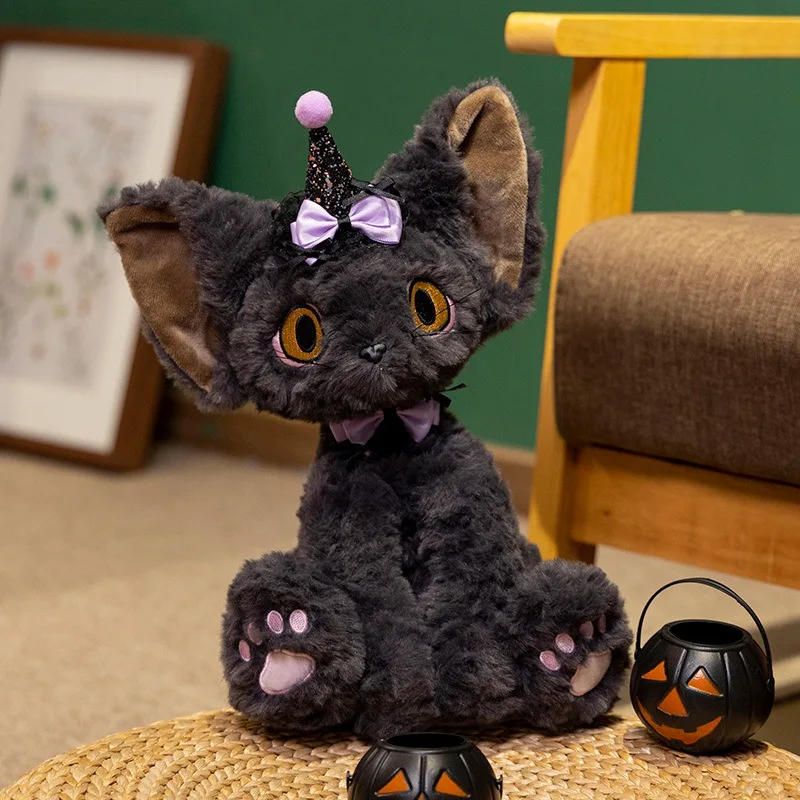 Милая плюшевая игрушка Black Devon Rex Cat, мягкая кукла, мягкий подарок для любителей кошек
Милая плюшевая игрушка Black Devon Rex Cat, мягкая кукла, мягкий подарок для любителей кошек