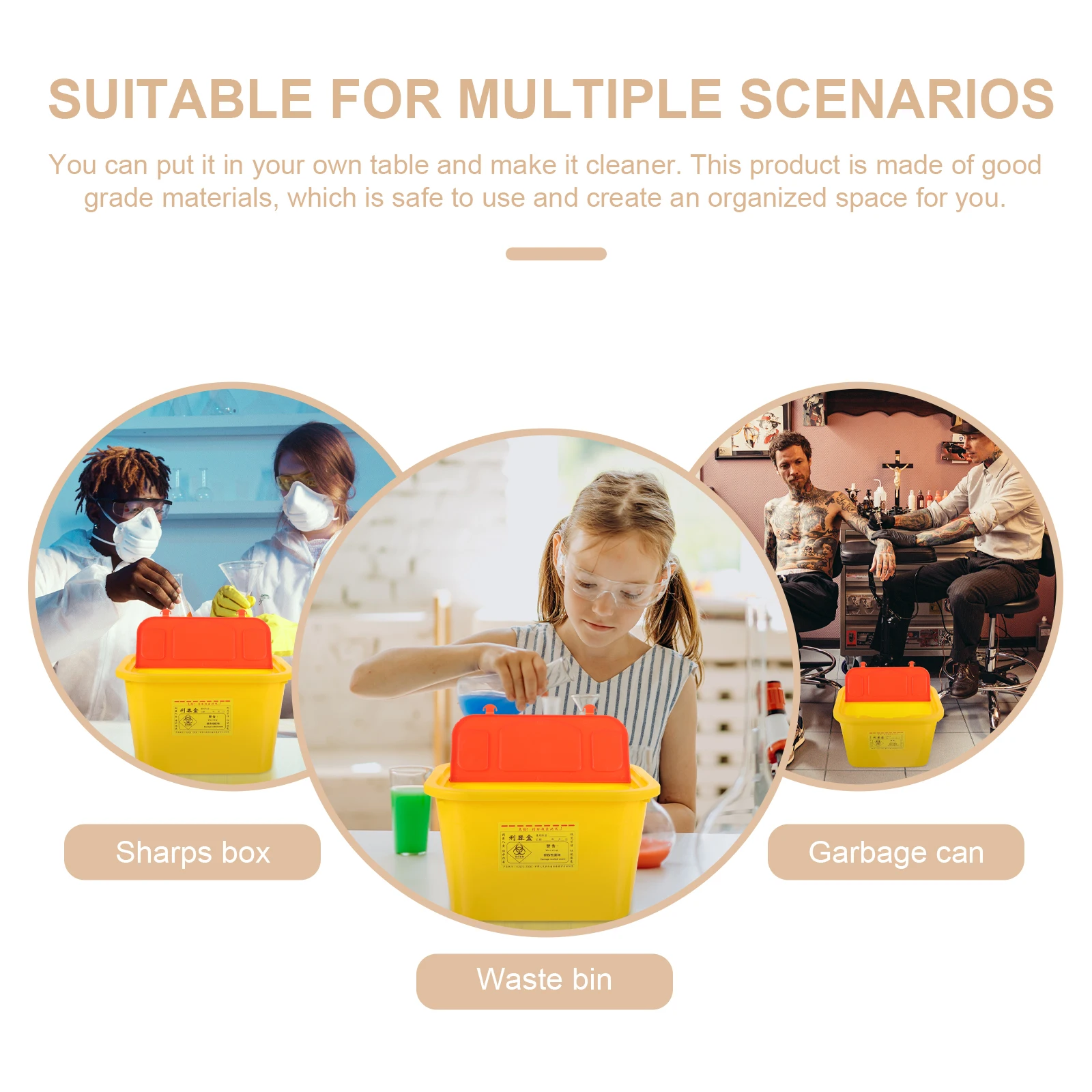 Waste Sharps Can Needle Disposal Container Puncture Proof Strong Plastic Bucket for Tattooing Salon Labs Nursing Homes Emergency
Waste Sharps Can Needle Disposal Container Puncture Proof Strong Plastic Bucket for Tattooing Salon Labs Nursing Homes Emergency