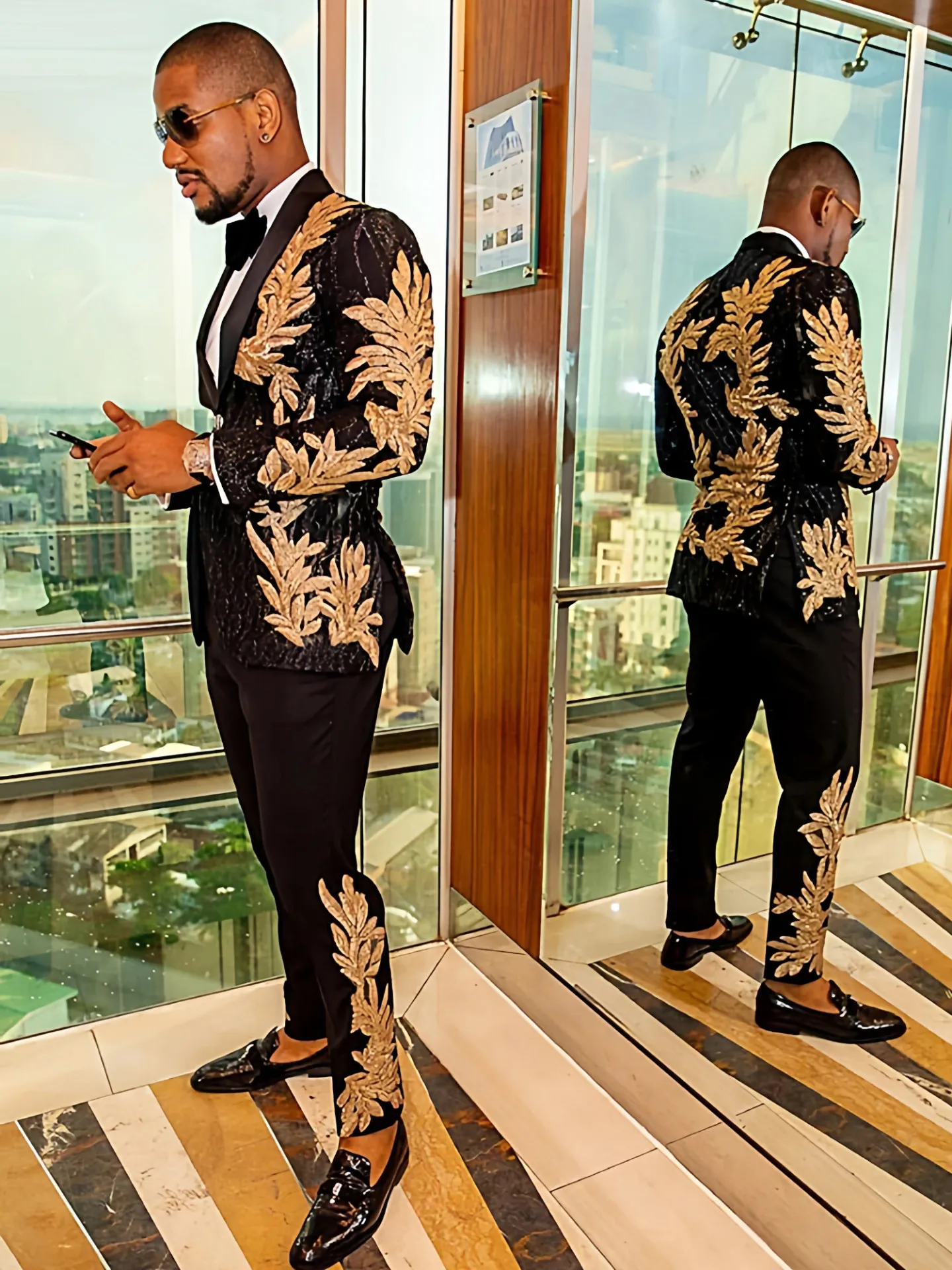 Men's Embroidered Sequin Suit Set Fashion Large-sized Jacket Shiny Wedding Banquet Dress Male Singer Performance Costume
Men's Embroidered Sequin Suit Set Fashion Large-sized Jacket Shiny Wedding Banquet Dress Male Singer Performance Costume