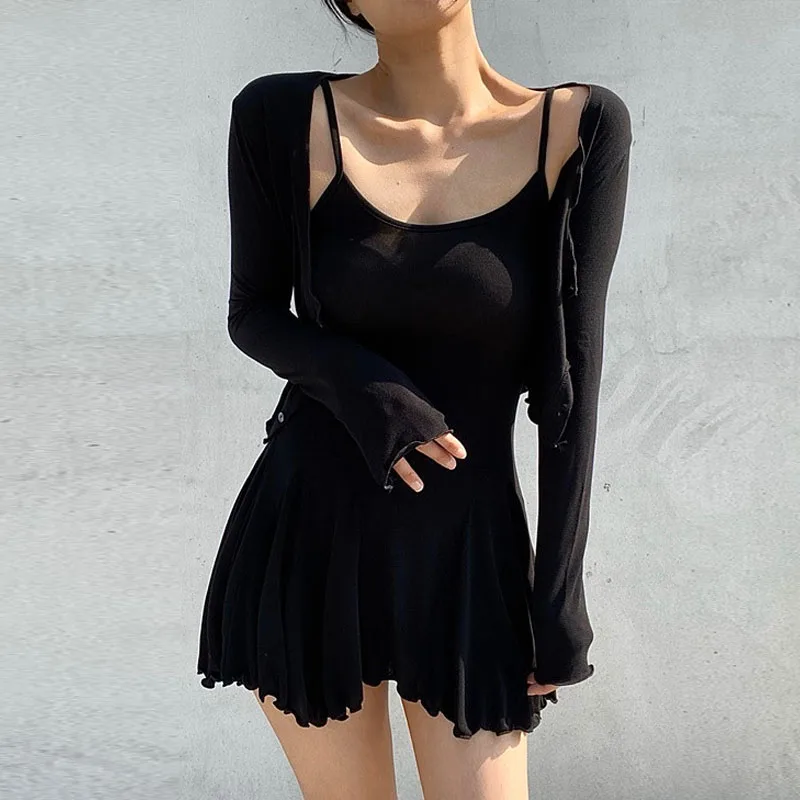 Chic Two-Piece Set QA530 Slimming Drapey Strap Dress Cardigan Fashionable Women's Clothing Elegant Style Autumn Season
Chic Two-Piece Set QA530 Slimming Drapey Strap Dress Cardigan Fashionable Women's Clothing Elegant Style Autumn Season