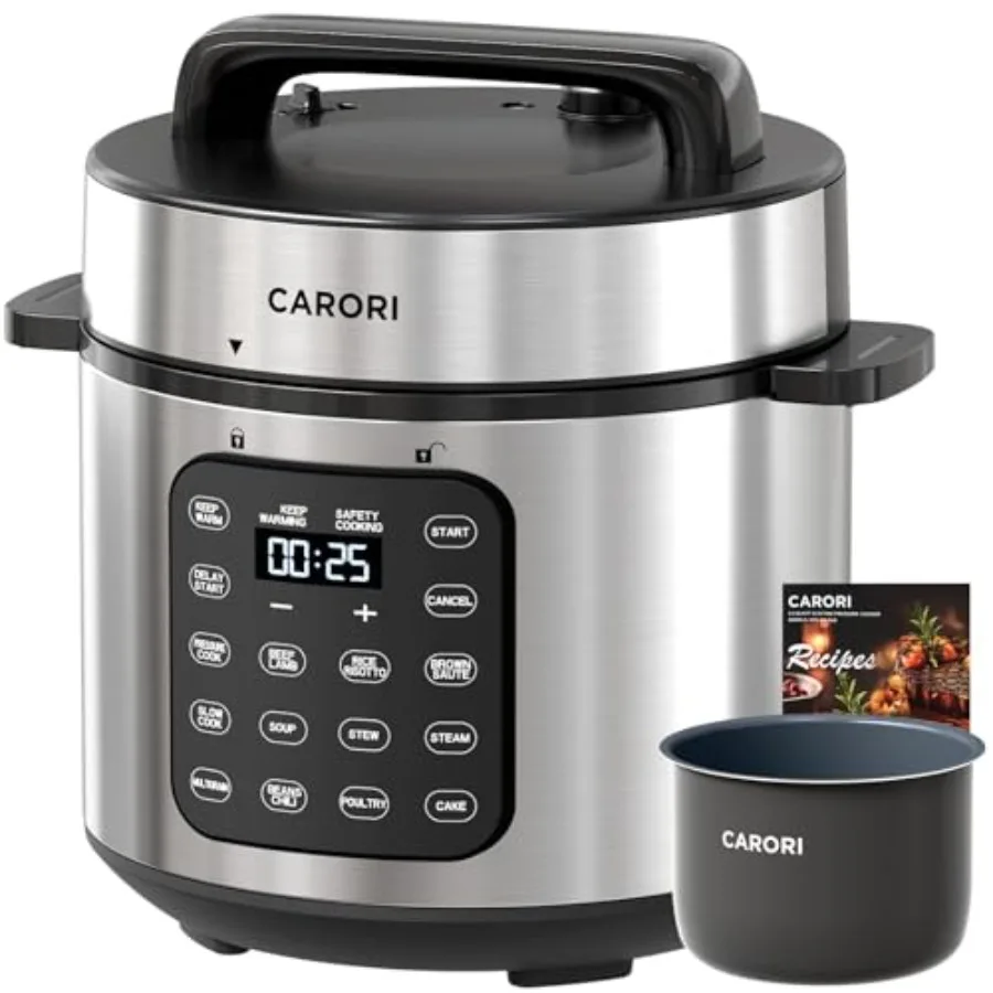 Electric Pressure Cooker 6 Quart Non-stick Pot 9-in-1 Instant Pot 12 Preset Functions with Touchscreen Safe Steam Release Stew
Electric Pressure Cooker 6 Quart Non-stick Pot 9-in-1 Instant Pot 12 Preset Functions with Touchscreen Safe Steam Release Stew