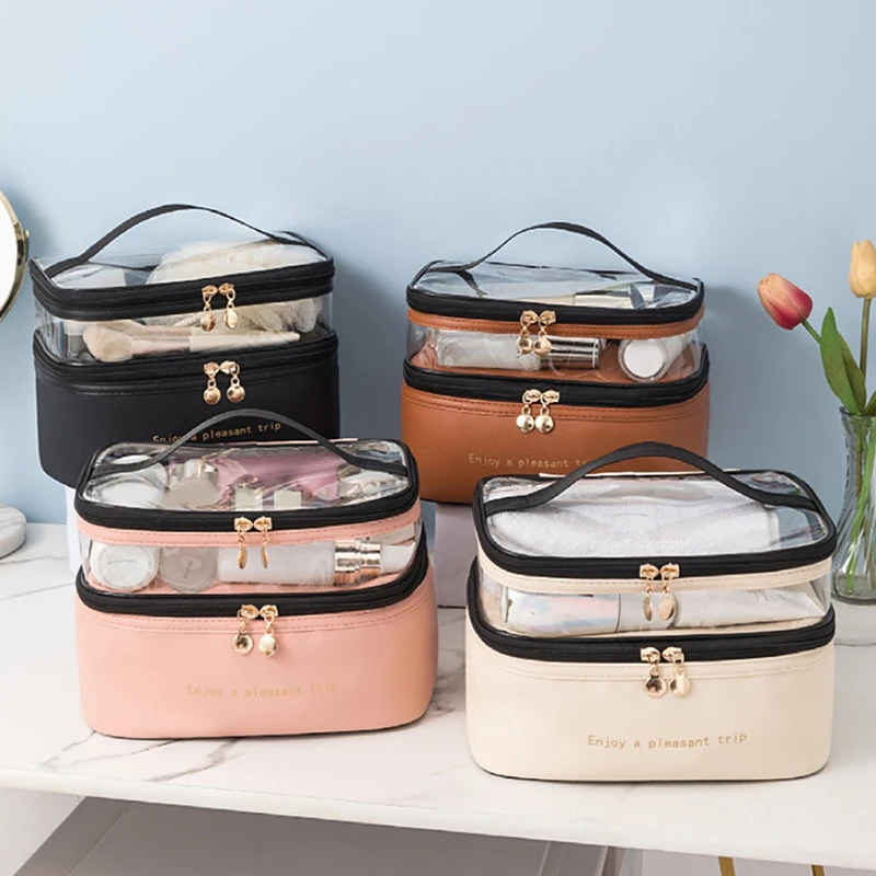 Double Layer Transparent PU Makeup Bag Travel Multifunctional Toiletry Bag Portable Storage Case Large Capacity Zip Organizer
Double Layer Transparent PU Makeup Bag Travel Multifunctional Toiletry Bag Portable Storage Case Large Capacity Zip Organizer