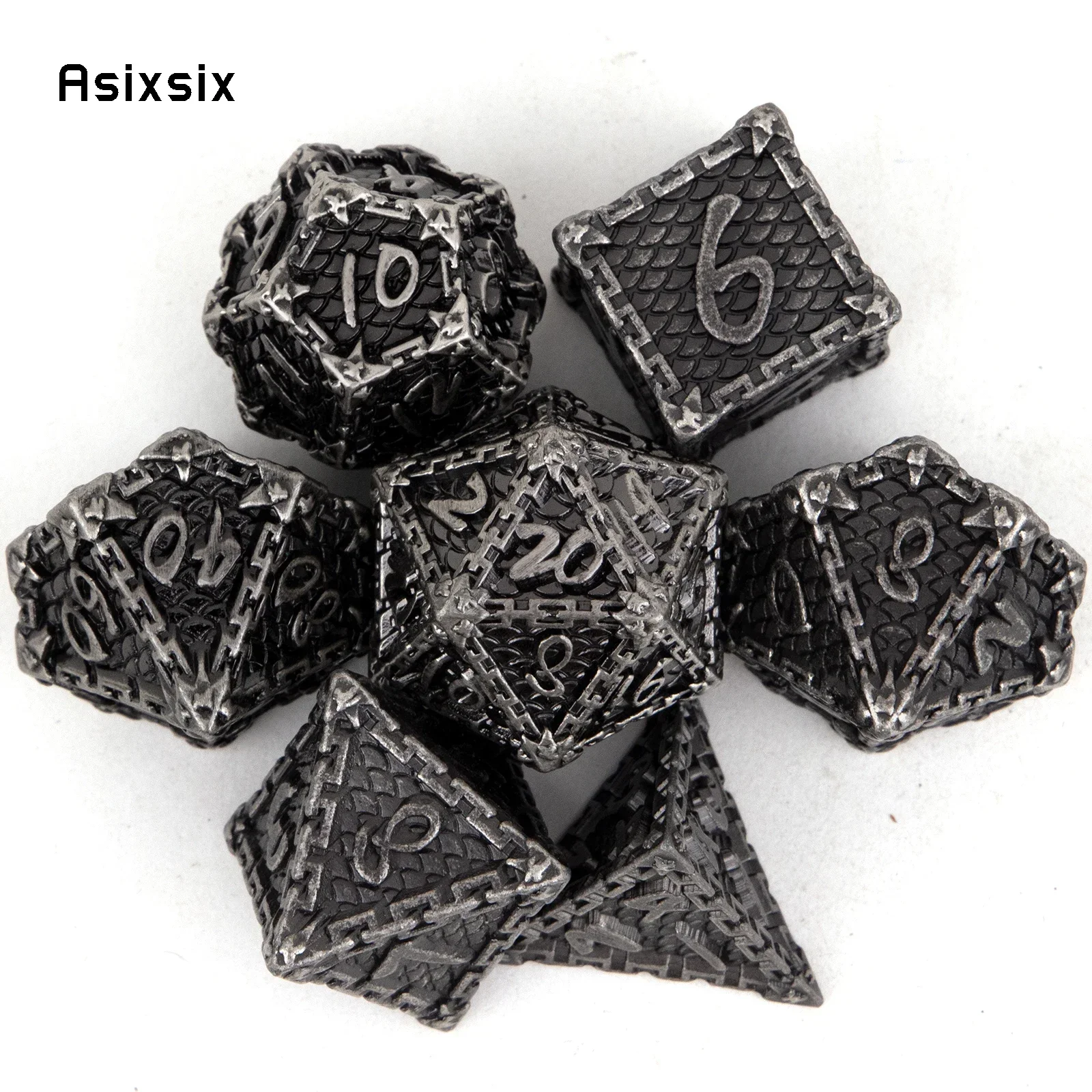 7 Pcs Silver Fish Scale Metal DicePerfect For Rpgs, Board Games, And Card Games.Dice For Games, Dnd Dice Set
7 Pcs Silver Fish Scale Metal DicePerfect For Rpgs, Board Games, And Card Games.Dice For Games, Dnd Dice Set