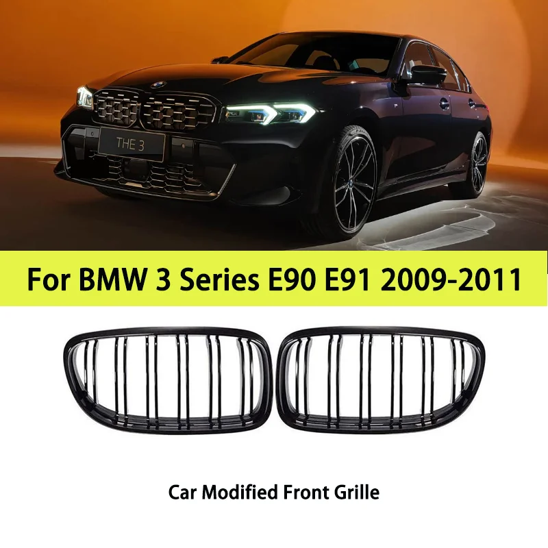For BMW 09-12 3 Series E90 late parallel bars bright black grille modified double line grille
For BMW 09-12 3 Series E90 late parallel bars bright black grille modified double line grille