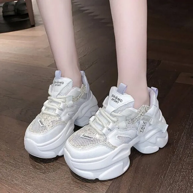 8CM New Summer Bling High Platform Casual Shoes Ladies Vulcanize Wedges Chunky Sneakers Women Breathable Mesh Sports Dad Shoes
8CM New Summer Bling High Platform Casual Shoes Ladies Vulcanize Wedges Chunky Sneakers Women Breathable Mesh Sports Dad Shoes